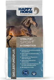 Produktbild von Happy Horse Sport & Condition Ergänzungsfutter für Pferde zur Unterstützung von Muskelaufbau und Gelenken 1000g