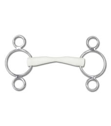 Produktbild von Happy Mouth 3-Ring-Stangengebiss für Pferde aus Edelstahl in Silber