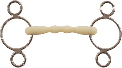 Happy Mouth Americaner Gebiss für Pferde HB-2455 aus Kunststoff in Bronze und Beige 14,5 cm – Bild 1 von 1
