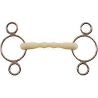 Produktbild von Happy Mouth Americaner Gebiss für Pferde HB-2455 aus Kunststoff in Bronze und Beige 14,5 cm