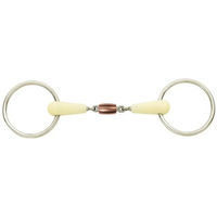 Produktbild von Happy Mouth Gebiss Revolver mit 2 Ringen für Pferde aus Kunststoff in Grau und Silber