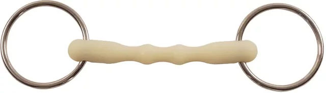 Produktbild von Happy Mouth Gerades Gebiss für Pferde aus Edelstahl in Gold oder Beige