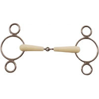 Produktbild von Happy Mouth HM Gebiss Mundstück mit 3 Ringen für Pferde in Braun und Weiß