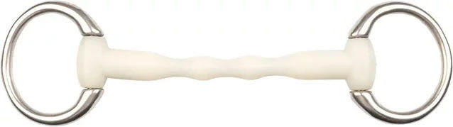 Produktbild von Happy Mouth Mullen Drehriegel mit 3 Ringen aus Edelstahl in Weiß für Pferde