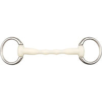Produktbild von Happy Mouth Mullen Drehriegel mit 3 Ringen aus Edelstahl in Weiß für Pferde
