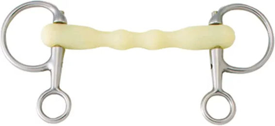 Happy Mouth Nadelgebiss für Pferde aus Edelstahl in Weiß und Beige – Bild 1 von 1