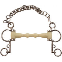Produktbild von Happy Mouth Pelham für Pferde mit Gebiss aus Gummi in Gold und Beige