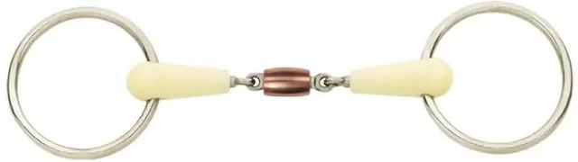 Produktbild von Happy Mouth Revolver Gebiss für Pferde mit 2 Ringen aus Kunststoff in Grau und Silber