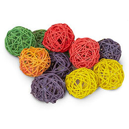 HappyBird Bunte Weidenbälle XL Vogelspielzeug zum Selberbasteln für Papageien und Wellensittiche 10er Set – Bild 1 von 3