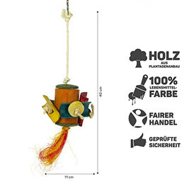 HappyBird Intelligenzspielzeug aus Edelstahl für Papageien in Bunt – Bild 1 von 5