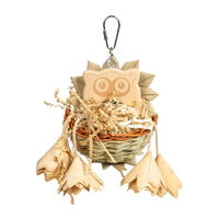 Produktbild von HappyBird Leafy Basket Intelligenzspielzeug für Papageien aus Bananenblatt in Natur und Bunt