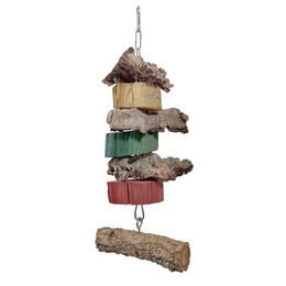HappyBird Papageien Schaukel aus Kork und Holz in Bunt – Bild 1 von 4