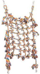 HappyBird Papageienkletternetz aus Baumwolle in Bunt für Wellensittiche Nymphensittiche und Papageien S – Bild 1 von 3