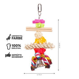 HappyBird Papageienspielzeug Bone & Stone Kabob mit Holz und Glocke für Großsittiche und Papageien - 1 Stk. – Bild 1 von 2