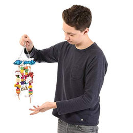HappyBird Papageienspielzeug Double Shoe XL mit Holz, Büffelhautknochen und Glocke für Papageien und Großsittiche – Bild 1 von 9