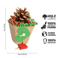 Produktbild von HappyBird Pinecone Cup Intelligenzspielzeug für Papageien aus Pappe in Grün Rot Braun