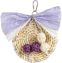 HappyBird Schredder Big Purple Flutter Disk Intelligenzspielzeug für Papageien aus Heu und Gras in Lila – Bild 1 von 3