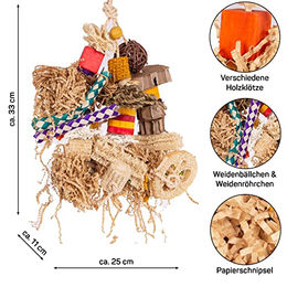 HappyBird Shred Clutter Happy Nature Intelligenzspielzeug aus Naturmaterial für Papageien und Wellensittiche – Bild 1 von 8
