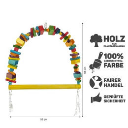 HappyBird Vogelschaukel Arche Swing King aus Holz XXL Bunt für Papageien - 1 Stk. – Bild 1 von 2