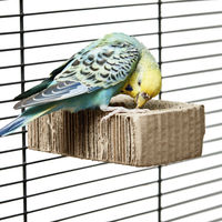 Produktbild von HappyBird Vogelspielplatz Sitzbrett aus Pappe für Papageien und Vögel zum Schreddern 12 x 8 x 4cm Braun