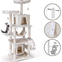 Produktbild von Happyment Kratzbaum für Katzen mit Hängematte und Spielhaus 170cm Grau