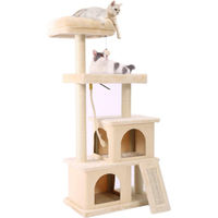 Produktbild von Happyment Luxe Kratzbaum für Katzen mit Hängematte Creme 127cm für Kitten