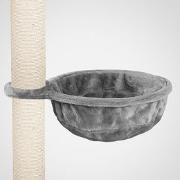 HAPPYPET Katzenhängematte für Kratzbaum aus Plüsch Ø40 cm XL Katzenmulde Ersatzteil in Grau – Bild 1 von 12