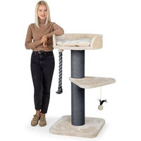 Produktbild von HAPPYPET Kratzbaum Felix für Katzen mit Natursisal und 18 cm dicken Stämmen, 120 cm hoch, Grau-Beige
