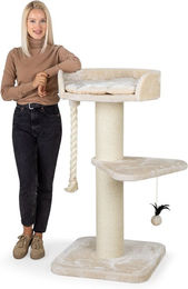 HAPPYPET Kratzbaum für Katzen XXL in Beige mit Polyester-Bezug – Bild 1 von 7