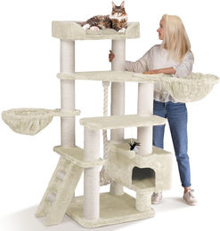 HAPPYPET Kratzbaum Jacob XXL für Katzen in Beige mit Sisalsäulen – Bild 1 von 10
