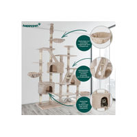 Produktbild von HAPPYPET Kratzbaum SAM XXL deckenhoch 260 cm beige mit Sisal-Kratzsäulen und Zubehör für Katzen