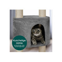 Produktbild von HAPPYPET Kratzbaum SAM XXL deckenhoch 260 cm für Katzen Grau mit Sisal-Kratzsäulen und Deckenspanner