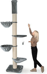 HAPPYPET Kratzbaum XXL mit Deckenspanner Grau aus Sisal für Katzen 250 bis 275 cm – Bild 1 von 1