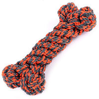 Produktbild von HAPPYPET Zahnpflege Seilspielzeug Knochenform für Welpen und Hunde aller Größen Jumbo Braun Bunt