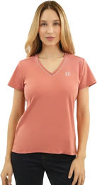 Harcour Berenice Damen T-Shirt aus Baumwolle in Weiß und Rosa Größe 2XL – Bild 1 von 1