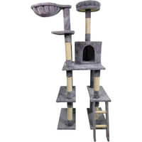 Produktbild von HARDIN Katzen Kratzbaum XL in Grau mit Sisal 71 x 66 x 160 cm
