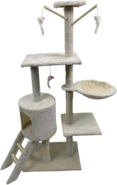 Hardin Kratzbaum für Katzen aus Holz in Beige und Grau 50 x 35 x 131 cm – Bild 1 von 5