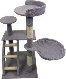HARDIN Kratzbaum für Katzen in Grau mit Sisal 40 x 40 x 82 cm – Bild 1 von 2