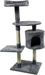 Hardin Kratzbaum für Katzen in Grau mit Sisal, 42 x 42 x 114 cm – Bild 1 von 5