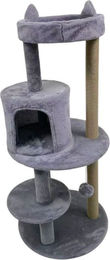 Hardin Kratzbaum für Katzen in Grau mit Sisal, 48 x 48 x 111 cm – Bild 1 von 4