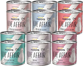 Produktbild von Hardys Love Affair Getreidefreies Nassfutter Mixpaket 12x200g/185g ohne Zucker und Konservierungsstoffe