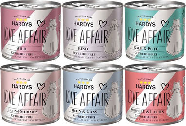 Produktbild von Hardys Love Affair Getreidefreies Nassfutter Mixpaket 6x200g/185g ohne Zucker und Konservierungsstoffe