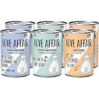Produktbild von Hardys Love Affair Mixpaket Hundepaté Geflügel Huhn Gans Fasan getreidefrei 6x400g