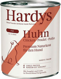 Produktbild von Hardys PUR Hundefutter Huhn getreidefrei und hypoallergen 12x800g
