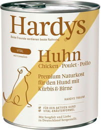 Produktbild von Hardys VITAL Hundefutter Huhn mit Kürbis und Birne mit hohem Fleischanteil 12x800g