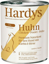 Produktbild von Hardys VITAL Hundefutter Huhn mit Kürbis und Birne mit hohem Fleischanteil 6x800g