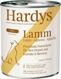 Produktbild von Hardys VITAL Hundefutter Lamm mit Karotte und Beeren Monoprotein mit hohem Fleischanteil 12x800g