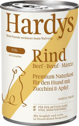 Produktbild von Hardys VITAL Hundefutter Rind mit Zucchini und Apfel mit hohem Fleischanteil 6x400g