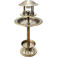 Produktbild von Harms Import Vogeltränke mit Solar LED Beleuchtung aus Kunststoff in Braun und Gold