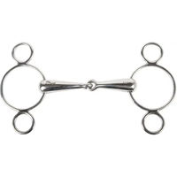 Produktbild von Harry's Horse 3-Ring-Gebiss für Pferde einfach gebrochen aus Edelstahl 21 mm